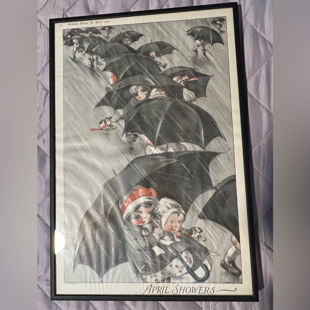 Framed April Showers from Pictorial Review Magazine (1920)